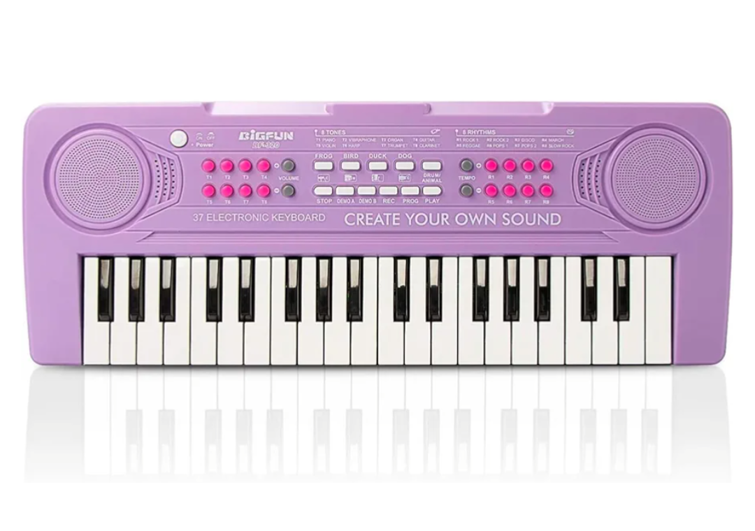 Keyboard Piano for Kids, BIGFUN 37 Keys Toddler Piano Multifunction Music Educational Instrument Toy, Electronic Kids Keyboard for 37 Year Old Girls and Boys (Purple)