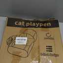 Portable Cat Playpen with Surround Tunnel, 2-Linked-Enclosed Areas, Ideal Cat Tent Outdoor or Cat Playpen for Indoor Cats Enclosed.Breathable Mesh Design for Indoor & Outdoor Use(Black)