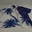 Mens Hawaiian Shirts Short Sleeve Button Down Tropical Beach Summer V Neck Shirt (XX-Large, Palm Tree Flag)