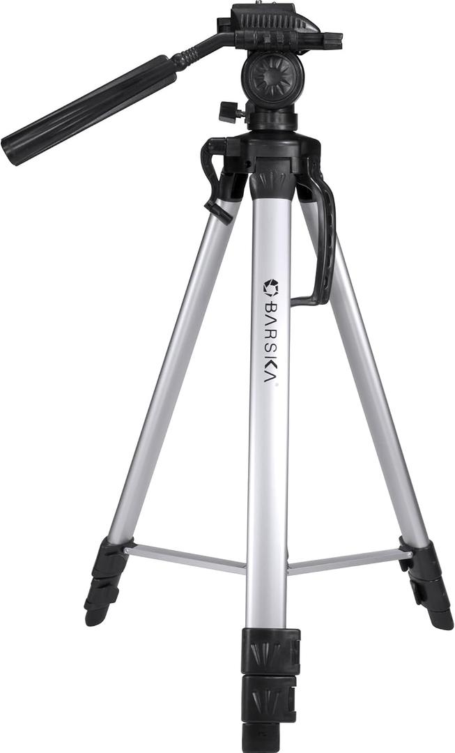 BARSKA Deluxe Tripod Extendable to 63.4" w/ Carrying Case , Gray/Black