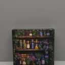 Magic Plant Bookshelf Puzzles for Adults 1000 Pieces, Vintage Wildflower Jigsaw Puzzle 1000 Pieces, Retro Botanical Flower Puzzle as Home Decor