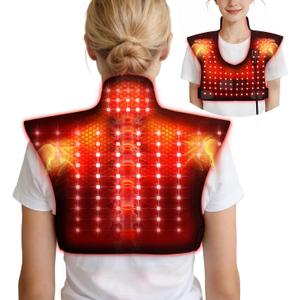 Red Light Therapy for Neck and Shoulders, 165 LEDs Infrared Light Therapy Wrap for Home/Office, 5 Levels & 9 Timer Infrared Heating Pad for Neck, Shoulder, Chest, Upper Back