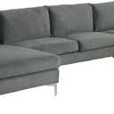 Casa AndreaMilano Modern Large Velvet Fabric U-Shape Sectional Sofa, Double Extra Wide Chaise Lounge Couch