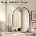 Arched Bathroom Mirror for Wall, 40" x 28" Black Metal Frame Vanity Mirror, HD Glass Over Sink for Bathroom, Entryway, Bedroom