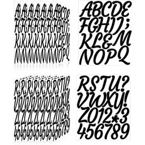 336 Pieces 16 Sheets Letter Stickers, Self Adhesive Waterproof Mailbox Numbers Stickers, Alphabet Decals for DIY, Bulletin Board, Window, Door, Sign, Bike, Car, Laptop, Scrapbook(Black, 3 Inch)
