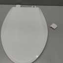 Angol Shiold Elongated Toilet Seat Soft Close & Quick Release White Plastic | PP Material Rust-Proof, Universal Fit for Oval Toilet Lid Replacement(18.5",Modern)