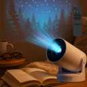 4k Portable Projector, Reading Projector with Wifi 6 & Bluetooth 5.4, Portable 4k Projector Auto Keystone, Rotatable, Home Theater for Movies, Gaming & Travel