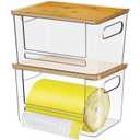 Acrylic Trash Bag Dispenser, Stackable Garbage Bag Organizer & Holder Dispenser, Clear Trash Bag Organizer for Under Sink, Kitchen Drawer Storage, Dishwasher Pods Container & Bag Holder