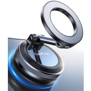 Coolpow Newest Vacuum Magnetic Phone Holder for Car Phone Holder Mount, Movable Vacuum Suction, Magsafe Car Mount Cell Phone Holders for Your Car Accessories for Women Men for iPhone 17 16 15 14 Kits