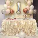 6ft Luxury Organza Mesh Table Skirt - Draping & Floating Romance - Perfect for Bridal Showers, Birthdays & Weddings - 1 Piece Clear Flowing Decoration for a Wonderful Main Cake Table