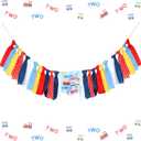 Kreatwow Train 2nd Birthday Decoration Train Chugga Chugga Two Two highchair banner Train Theme Decor Railroad Birthday Party Decor Choo Choo Im Two Party Decoration for Boys 2nd Bday