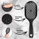 2 x Breathable Detangling Brush, Soft Bristles Wet Dry Comb for Women All Hair Types (black, blue)