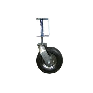 Shepherd 8" Pneumatic Spring-Loaded Gate Caster Wheel, Universal Mount Heavy-Duty 360 Swivel Gate Wheel, 200-lb. Load Capacity, Black