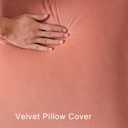 Throw Pillow Covers 22x22 Set of 2  Solid Decorative Pillow Cases for Couch, Sofa, Bed  Square Cushion Covers with Piping (No Insert) Light Orange