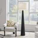 Signature Design by Ashley Hallburg Modern Textured Polyresin Floor Lamp with 3-Way Switch, Black