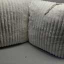 Set of 2 Sofa Cushions 45 x 45 cm - Wide Corduroy Beige