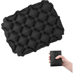 TRIWONDER Ultralight Inflatable Seat Cushion Seat Pad, Easy to Inflate & Deflate Compact Air Pad with Storage Bag for Camping Hiking Fishing Office Airplane Stadium Car (Black)