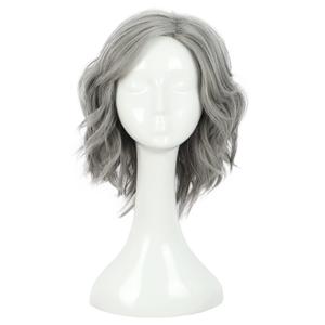 karlery Old Lady Gray Wavy Wig Natural Looking Daily Halloween Cosplay Party Wig