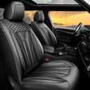 Fit Soul Car Seat Covers, for Kia Soul 2010-2025 2026-Full Set Premium Leather, Waterproof Stain-Resistant，Breathable， All-Weather Seat Cushion Protecto & Airbag Compatib， 5-Seats All Black