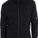 icebreaker Men's Merino 260 Quantum Long Sleeve Zip Mid Layer Jacket (Large, Black)