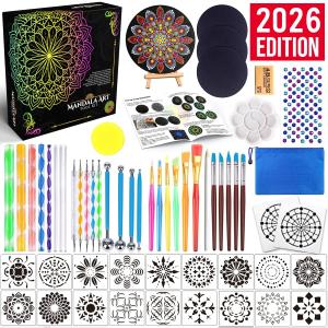 Insnug Mandala Dotting Tools Painting Kit - Rock Dot Paint Stencils Tool Set Art Craft Supplies Kits Tray Brush Zipper Pen for Nail Stone Mandala Arts Drawing Home Decor Activity | Mothers Day Gift