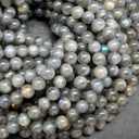 Zenkeeper 108 Pcs Labradorite Gemstone Beads for Jewelry Making 8 MM Labradorite Gemstones Loose Stone Beads