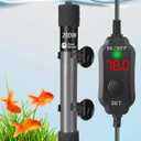 AquaMiracle Adjustable 200W Aquarium Heater Submersible Fish Tank Heater Super Short Aquarium Heater with LED Digital Display Thermostat, for Tanks 20-40 Gallons