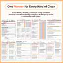 4 x ADHD Cleaning Planner, Dry-Erase Sleeve + Paper Pages, Removable Ring Binder, Daily,Weekly,Monthly Plans, Cleaning Schedule and Checklist, ADHD Planner for Adults Women