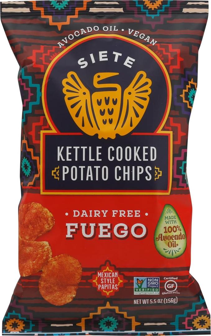 Siete Family Foods Fuego Potato Chips, 5.5 oz Bag (5.5 Ounce (Pack of 1))