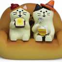 2Pcs Cute Mini Cat Figurine with Bread Sofa Resin Cat Figure for Office Home Decor - Cute Cat Gift for Cat Lovers