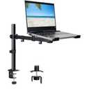 Laptop Desk Mount, Single Laptop Stand Arm with Vented Tray for 17 inch Notebook or 14”-32” Monitor, Holds up to 17.6 lbs, Fully Adjustable, Clamp/Grommet Mounting, VESA 75/100mm