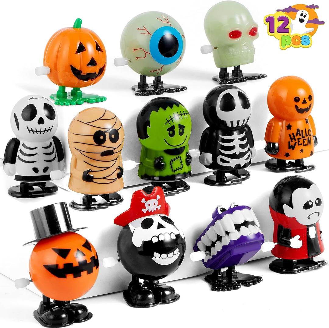JOYIN 8 PCS Halloween Wind Up Toys for Kids Gifts, Wind Up Toys Bulk for Halloween Party Favors Goodie Bag Fillers, Student School Classroom Favors, Carnival Game Prizes