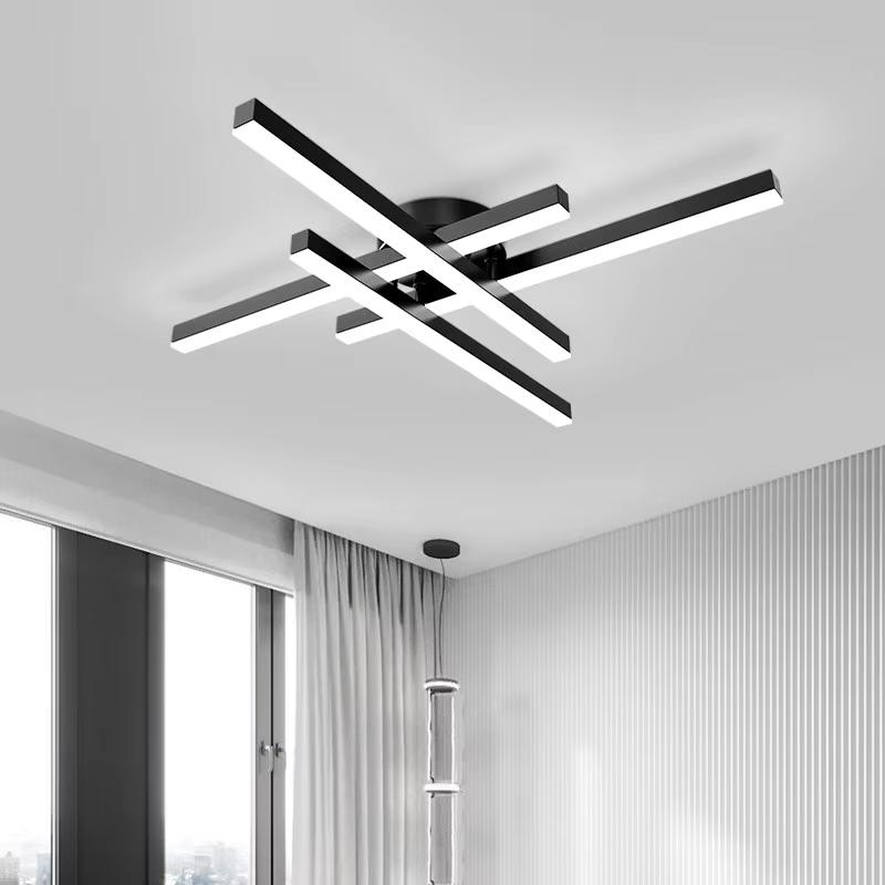 Updated Modern Ceiling Light ,Preminum Close to Ceiling Light fixtures,Modern Light Fixtures Ceiling Dimmable for Dining Room Kitchen Bedroom Living Room 40W 6000K Cool Light (Black)