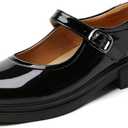 OKJ Mary Jane Shoes Women Flat Platform Mary Janes for Womens Comfortable Flats Dressy Casual School Cute Non Slip Work Shoes (9.5, Black)