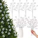 Suncalla 4 Pcs 14.96 Inches Iridescent Valentine's Day Tree Picks Iridescent Ball Ornaments Sticks Picks Garland for Wreath DIY Crafts Vase Filler Branches Tree Topper Home Stairs Decoration