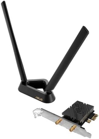 ASUS PCE-BE92BT WiFi 7 PCI-E Adapter with 2 External Antennas. Supporting 6GHz Band, 320MHz, Bluetooth 5.4, WPA3 Network Security, OFDMA and MU-MIMO, only Compatible with Intel motherboards Black