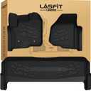 LASFIT Floor Mats for Ford F250 F350 2012-2016 Super Duty Crew Cab Without Manual Transfer Case Shifter All Weather Protector TPE Car Carpet Floor Liners, 1st & 2nd Rows, 3pc Black