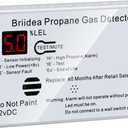 RV Propane Alarm, Briidea RV Propane Gas Detector with 85dB Loud Alarm, 12 VDC, White