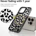 Compatible for iPhone 15 Pro Case Cute Aesthetic - Durable Shockproof 6.6 ft Drop Impact Phone Case Cover with Funny Fashion Big Black Leopard Print 6.1" Black