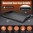 Cast Iron Griddle for Stove Top Griddle for Gas Grill Universal Flat Top for Grill Plate with Extra High Sidewalls for All Gas Grills and 4 Burner Range Oven, 23" x 16" Matte Porcelain Enamel