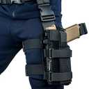 Drop Leg Holster Left Hand - Adjustable Thigh Holster for Light & Red Dot Sights, Airsoft Pistol Holster with MOLLE Drop Leg Panel, Compatible with 1911, Glock, Sig, Beretta, Ruger, Taurus.(Black)