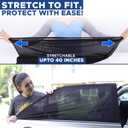 EcoNour Car Side Window Sun Shade (Pack of 2) | Stretchable & Breathable Car Window Screens for Complete Sun & Privacy Protection | Fits Most Truck, SUV and Minivan (XL 24" x 38")