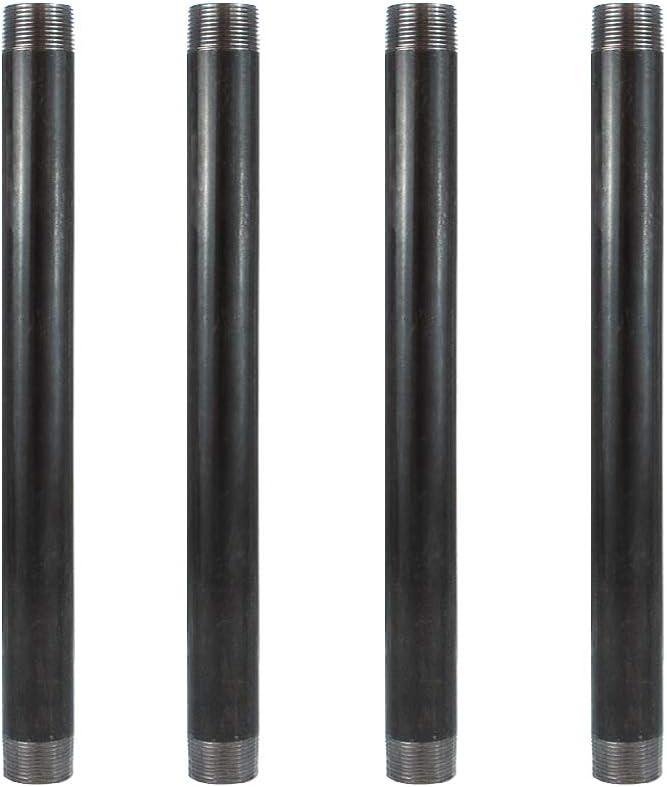 GeilSpace 3/4" 12" Heavy Duty Pre-Cut Grey Metal Pipe, Industrial Steel Fits Standard 3/4 Inch Threaded Pipes and Fittings - Vintage DIY Industrial Shelving (3/4" 12", Grey)