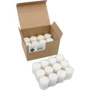 Stonebriar 48 Count White Unscented Smokeless Long Burning Clear Cup Tea Light Candles with 8 Hour Burn Time