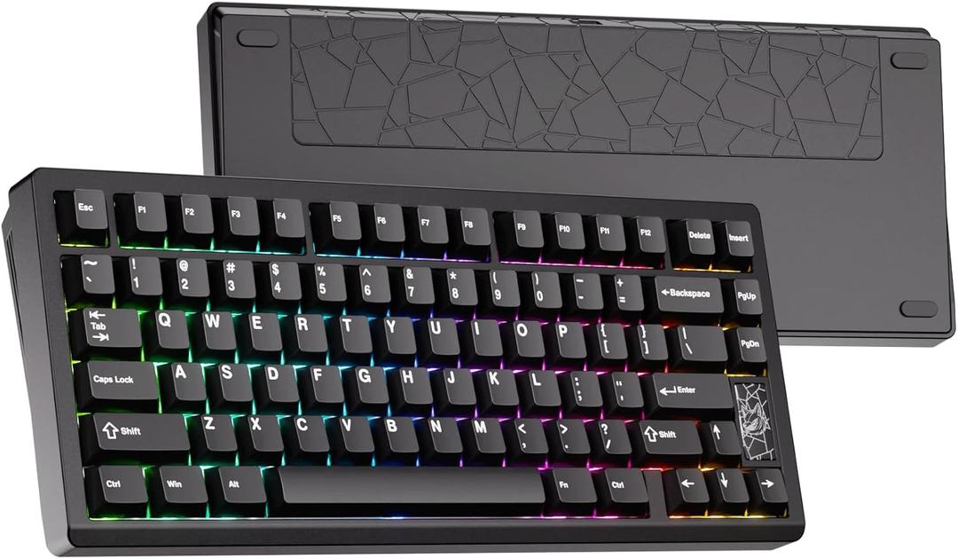 Mechanical Keyboard, Chilkey Slice75 HE Gaming Keyboard Wired, 75% Hall Effect Magnetic Aluminum Keyboard with WS Flux HE Clacky Switch, Rapid Trigger, 8K Polling, Per-Key RGB Custom, PC/Mac Support (Black)