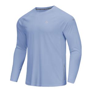 YOVVI Men Swim Shirt (Blue, L)