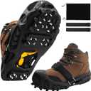 Ice Snow Cleats for Shoes and Boots Non Slip Crampons Ice Shoes Grippers 28 Studs Walk Traction Cleats for Women Men with Adjustable Straps for Hiking Walking Ice Fishing (X-Large (10.5-13 men/11.5-14 women))