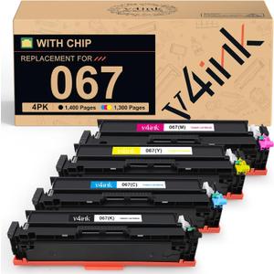 v4ink 067 Toner Cartridge Compatible Replacement for Canon 067 Toner Cartridge Set for use with Canon Color imageCLASS MF650 LBP630 Series LBP632Cdw MF654Cdw MF653Cdw MF656Cdw MF652Cw Printer 4Pack