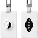 PROfezzion 2 Pack Tesla Key Card Holder with AirTag Slot, Plastic Card Holder for Model 3 Y S X Cybertruck with Keychain Keyrings, Key Card Protective Case Cover for Tesla - White