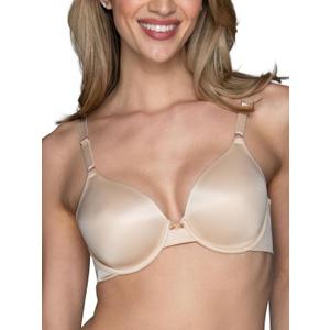 Vanity Fair Women's Full Coverage Beauty Back Smoothing Bra, 4-Way Stretch Fabric, Lightly Lined Cups up to DD (Underwire - Beige)(42D)